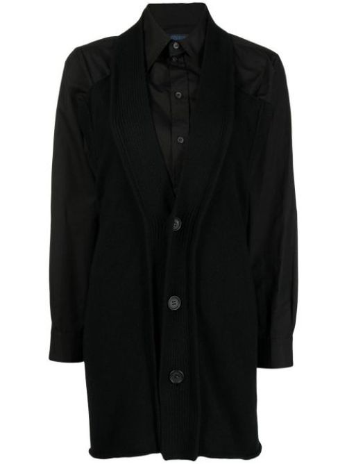Cardigan-effect long-sleeved shirt