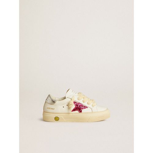 Golden Goose - May Young With Fuchsia Glitter Star And Metallic Leather Heel Tab