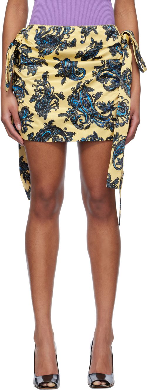 Meryll Rogge Yellow Drape Miniskirt