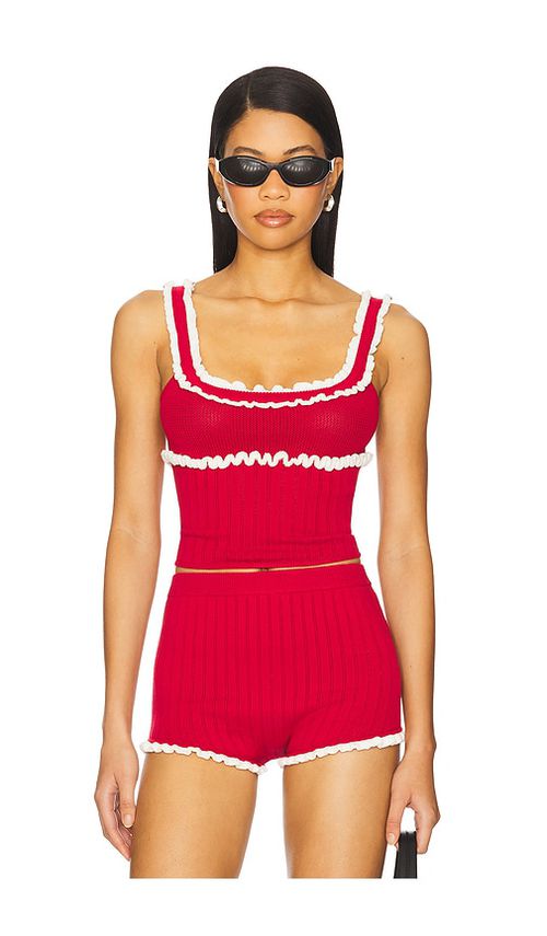 MAJORELLE Brielle Tank in Red & White.  M also in