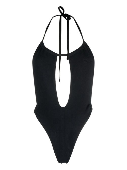 Carabiner sleeveless swimsuit - Black