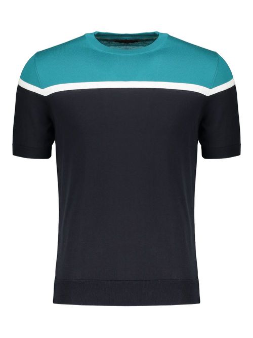 Moorer Ethan knitted T-shirt - Blue
