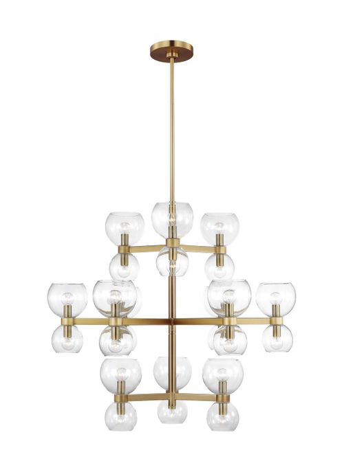 Visual Comfort Studio Londyn 24-Light Chandelier in Burnished Brass With Clear Glass by Kate Spade New York