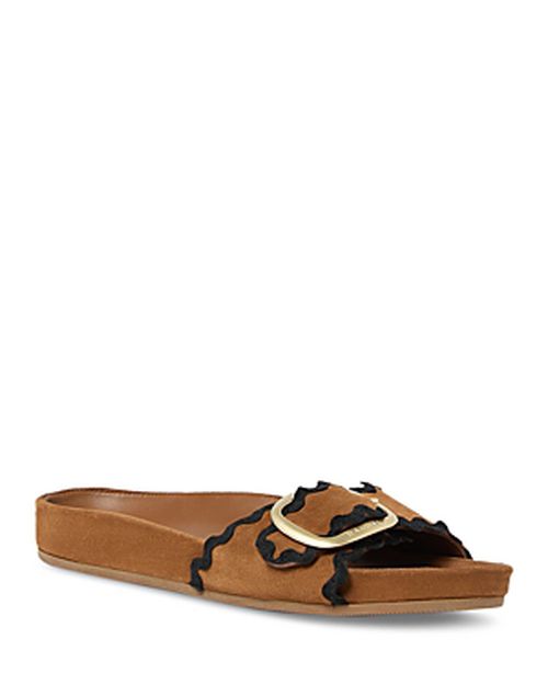 Women's Buckled Trim Slide Sandals