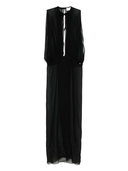 Mônot sleeveless sheer maxi dress - Black