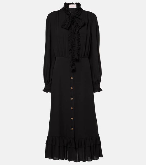 Silk georgette midi dress
