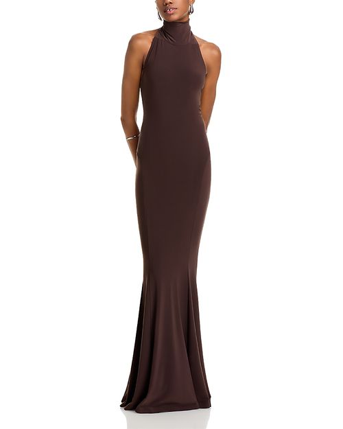 Turtleneck Halter Gown
