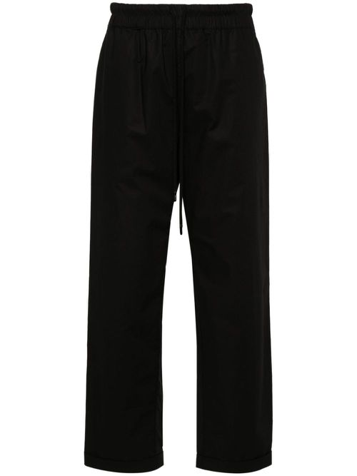 Drawstring poplin trousers - Black