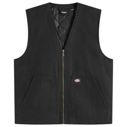 Men's Duck Canvas Vest in Stone Washed Black