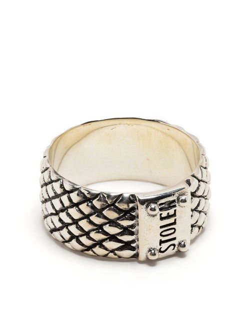 Snake sterling silver band ring
