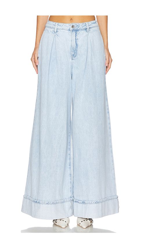 WeWoreWhat Pleated Wide Leg Jeans in Denim-Light.  29. Also in 24, 25