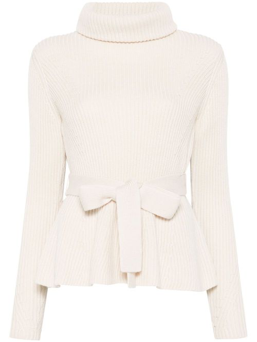 Illustration Peplum sweater - Neutrals