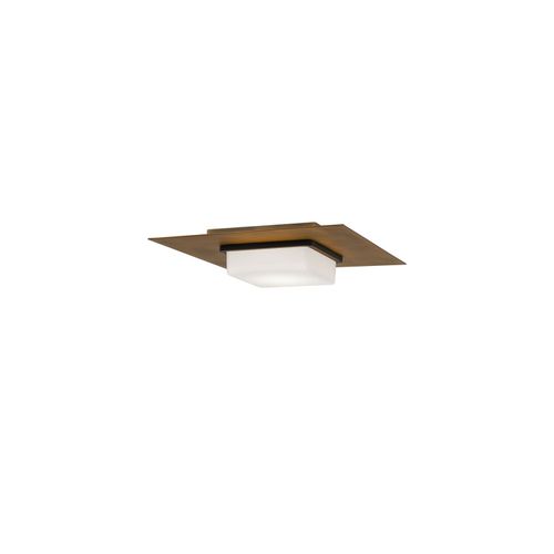 Black Aged Brass LED Flush Mount from the Double Decker Collection