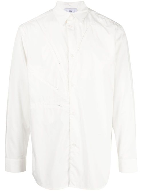 Zip-detail long-sleeve shirt - White