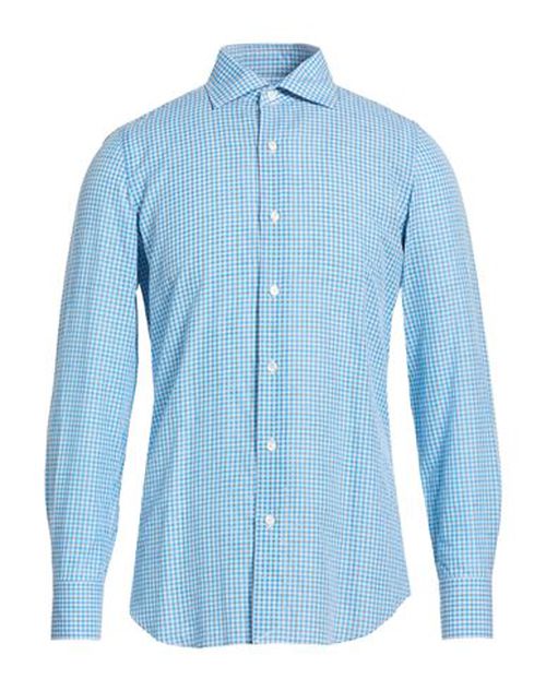 Man Shirt Azure Size 15 ¾ Cotton, Linen