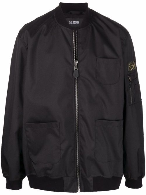 Echodomer-print bomber jacket - Black