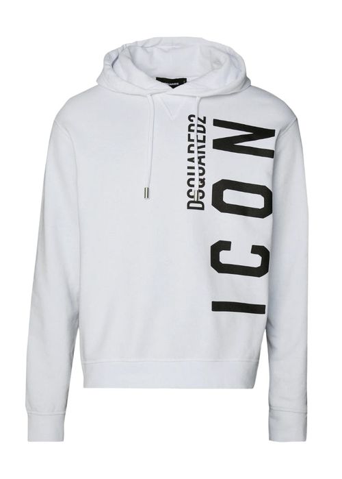 Dsquared2 Icon Print Logo Hoodie in White - White