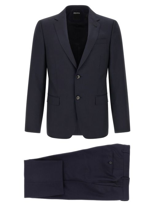 Wool and Mohair Blend Suit — Navy