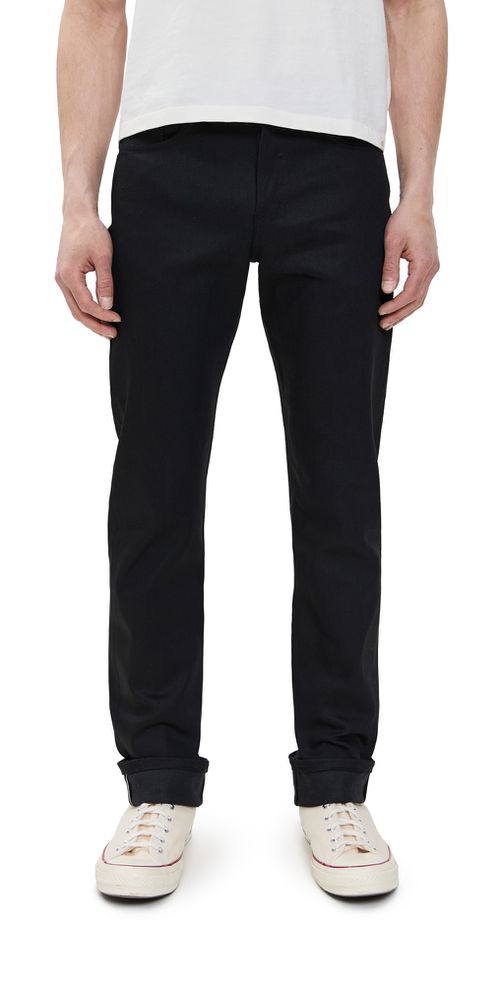 Naked & Famous Denim Weird Guy Black Cobra Stretch Selvedge Jeans Black