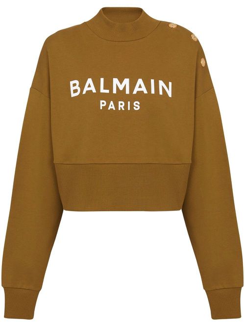 Logo-print detail sweatshirt - Brown