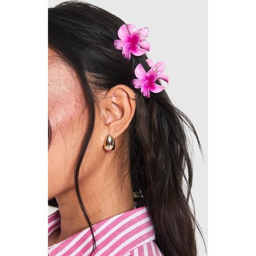 Boohoo Women's Small Flower Hair Clips 2 Pack in Baby Pink