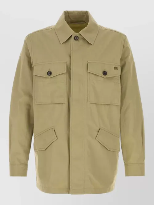 Burberry - bradmore cotton overcoat buttoned cuffs collar