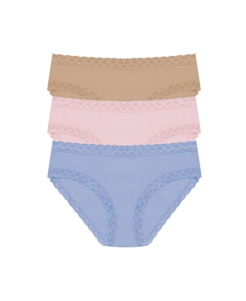 Women's Bliss Supima Cotton Girl Brief 3-Pack - Buff/pink velvet/blue dream
