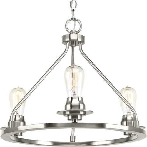Brushed Nickel Three Light Semi-Flush Convertible from the Debut Collection