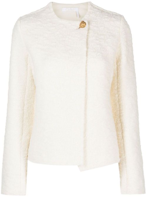 Textured wool-blend jacket - Neutrals