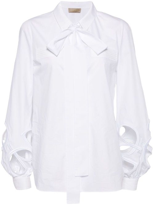 Cut-out cotton shirt - White