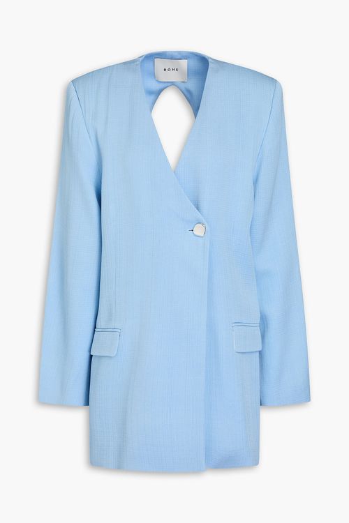 Open-back tweed blazer