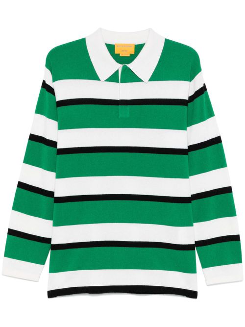 Striped rugby polo shirt - Green
