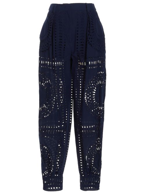 Embroidered Cotton Pants