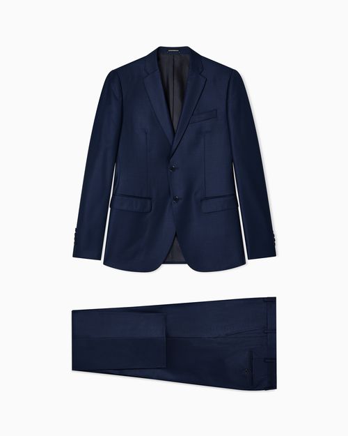 Single-breasted suit in a silky-finish grisaille