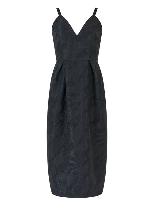 Rosie Assoulin textured-jacquard tulip midi dress - Black