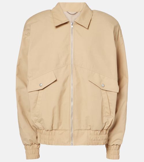 Oversized cotton-blend bomber jacket