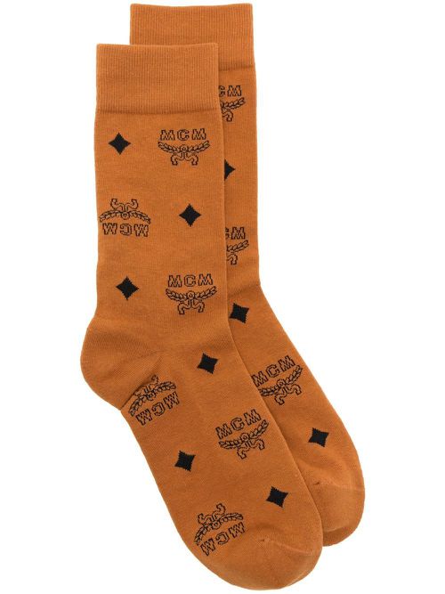 Monogram knit socks - Brown