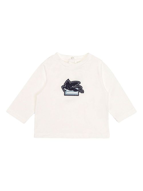 Pegaso-embroidered T-shirt - White