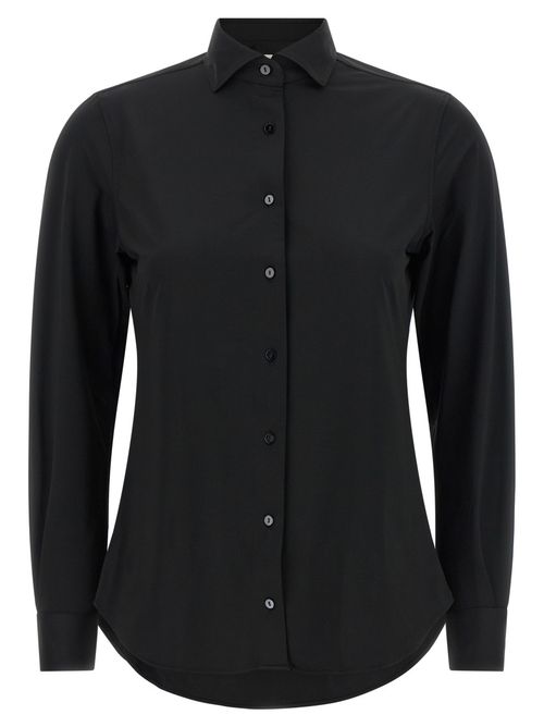 Black Slim Solid Shirt