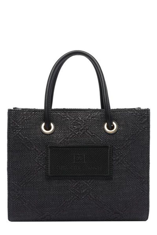 【ELISABETTA FRANCHI】上品♪スモールジャカードトート スペード フラワー ジャカード ストライプ マンハッタン