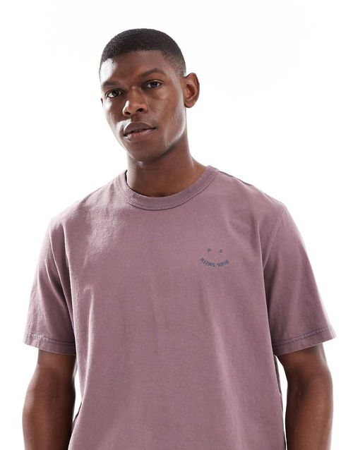 Oversized happy logo t-shirt in purple