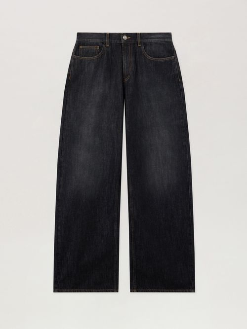 Curved Logo Loose Jeans Man  Vintage Black Vintage Black
