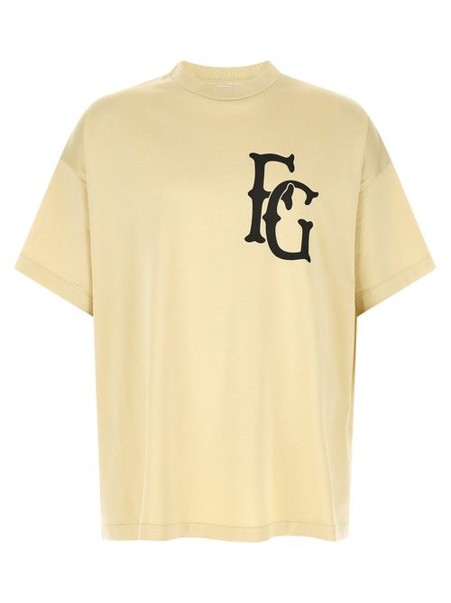 Logo-Embroidered Cotton Blend T-Shirt — Beige