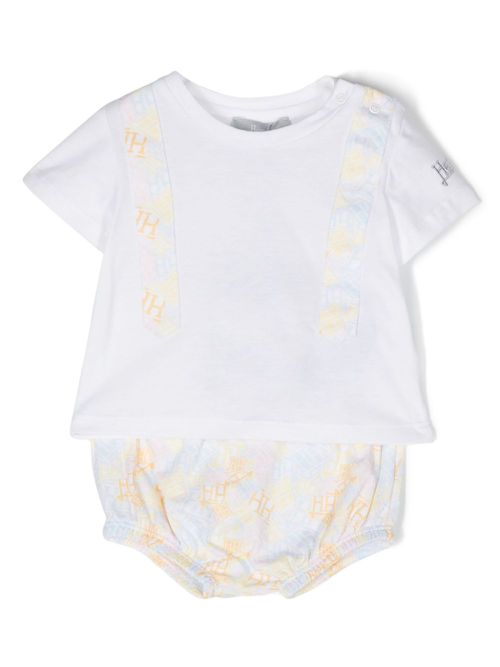 Logo-print shorts set - White
