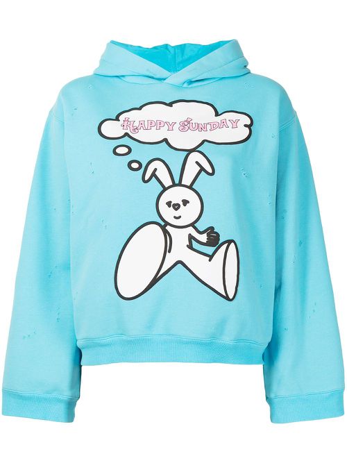 Slogan print hoodie - Blue