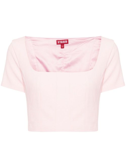 Anya square-neck crop blouse - Pink