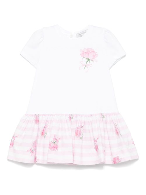 Panelled-design dress - White