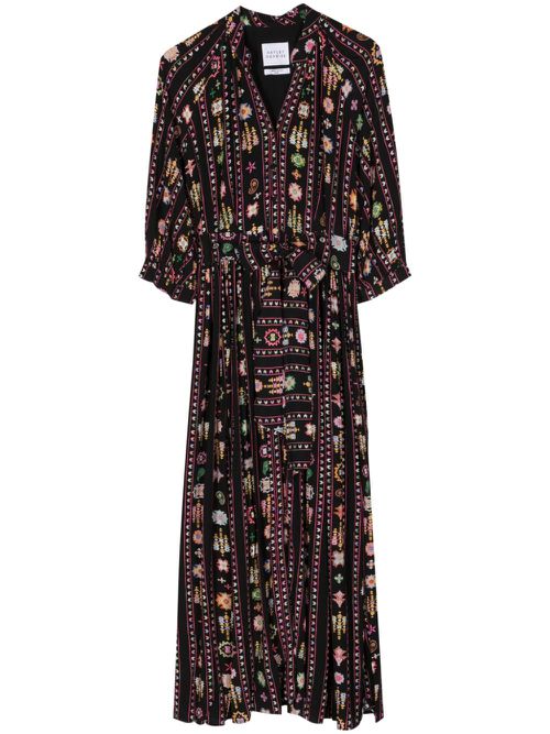 Embroidered shirt dress - Black