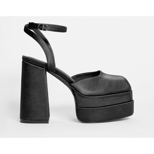 Square Toe Platform Heeled Shoes Ex Wide