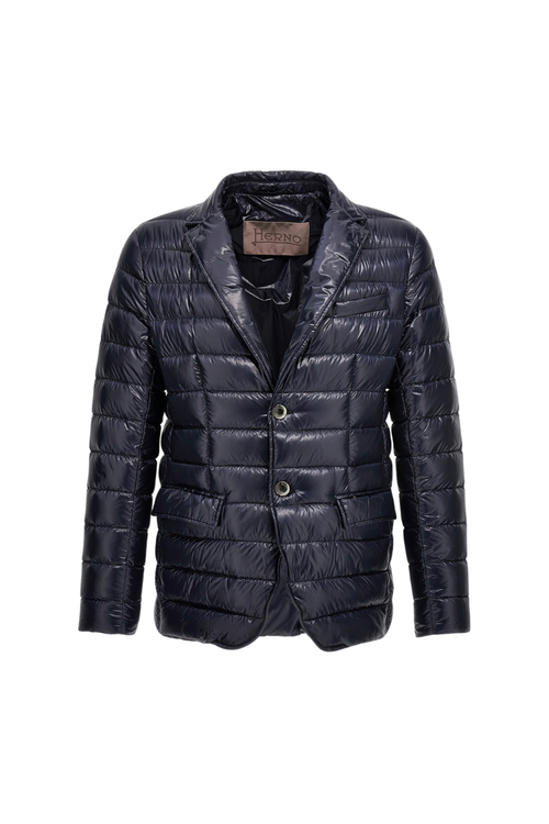 Quilted Down Down Jacket — Black